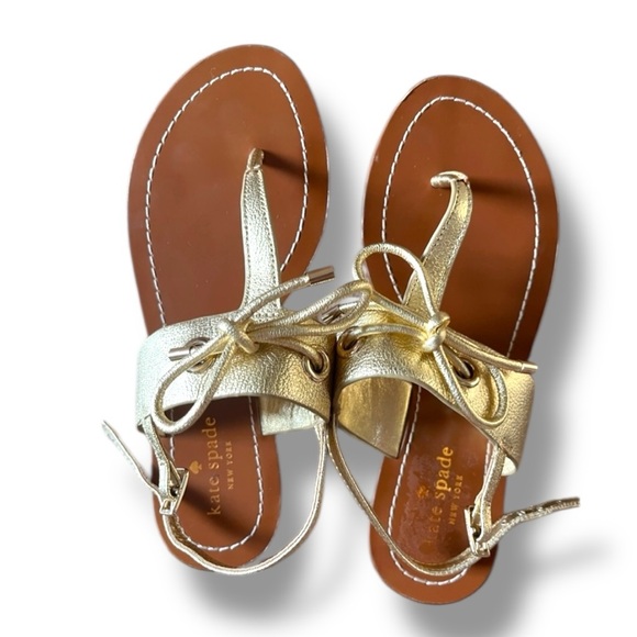 Kate spade gold sandal size 6 1/2 new without the box - Picture 1 of 6